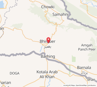 Map of Bhimber, Azad Kashmir