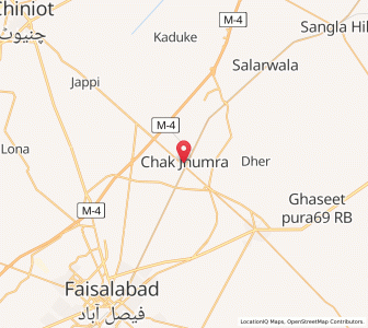 Map of Chak Jhumra, Punjab