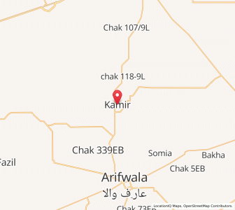 Map of Chak One Hundred Twenty Nine Left, Punjab