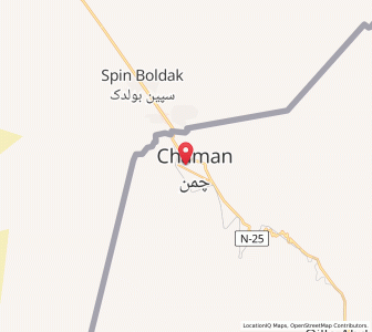 Map of Chaman, Balochistan