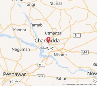 Map of Charsadda, Khyber Pakhtunkhwa