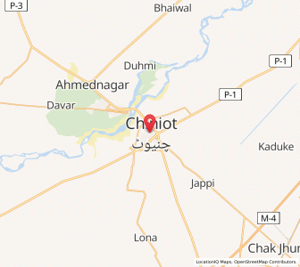 Map of Chiniot, Punjab
