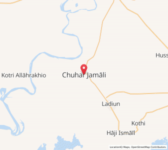 Map of Chuhar Jamali, Sindh