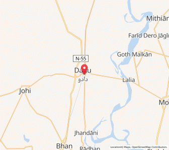 Map of Dadu, Sindh