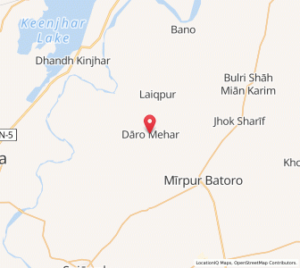 Map of Daromehar, Sindh