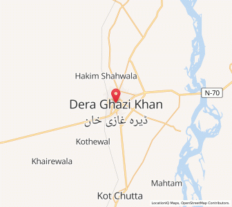 Map of Dera Ghazi Khan, Punjab