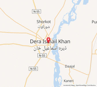 Map of Dera Ismail Khan, Khyber Pakhtunkhwa