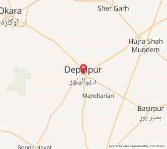 Map of Dipalpur, Punjab