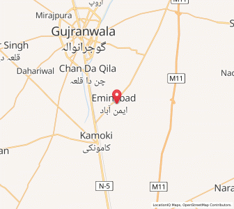 Map of Eminabad, Punjab