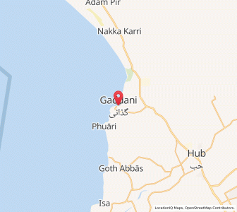 Map of Gadani, Balochistan
