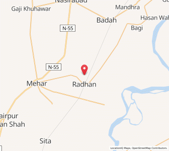 Map of Goth Radhan, Sindh