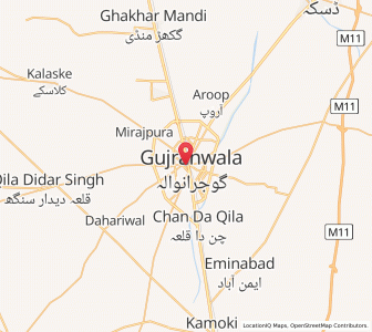 Map of Gujranwala, Punjab