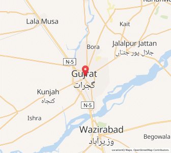Map of Gujrat, Punjab