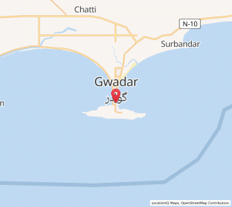 Map of Gwadar, Balochistan