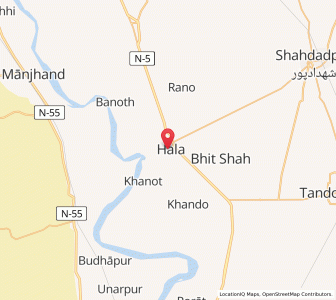 Map of Hala, Sindh