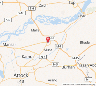 Map of Hazro City, Punjab