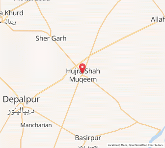 Map of Hujra Shah Muqim, Punjab