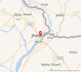 Map of Jhelum, Punjab