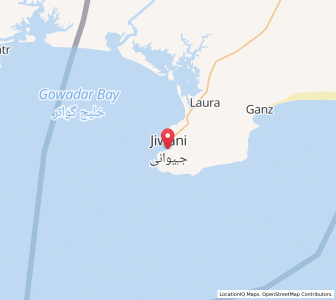 Map of Jiwani, Balochistan
