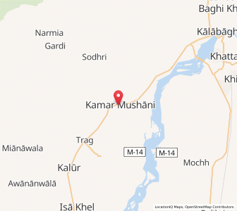 Map of Kamar Mushani, Punjab
