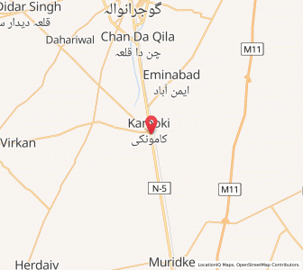 Map of Kamoke, Punjab