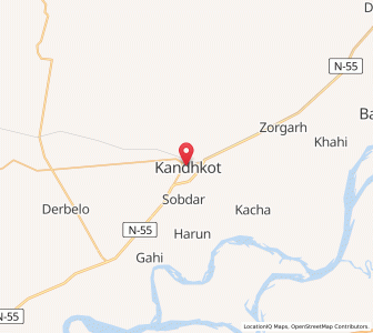 Map of Kandhkot, Sindh