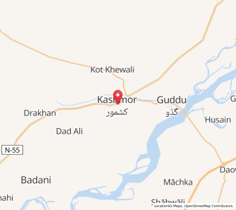 Map of Kashmor, Sindh