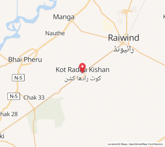 Map of Kot Radha Kishan, Punjab