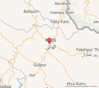 Map of Kotli, Azad Kashmir