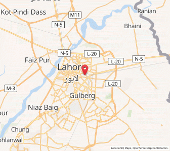 Map of Lahore, Punjab