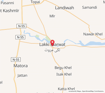 Map of Lakki, Khyber Pakhtunkhwa