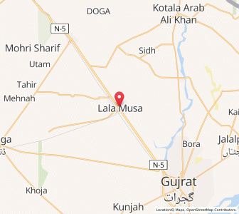 Map of Lala Musa, Punjab