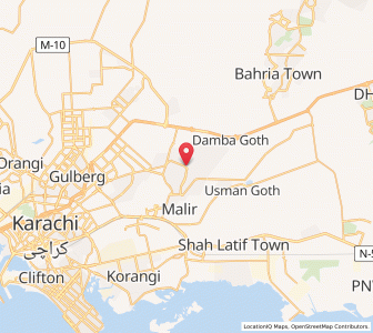 Map of Malir Cantonment, Sindh