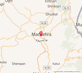 Map of Mansehra, Khyber Pakhtunkhwa