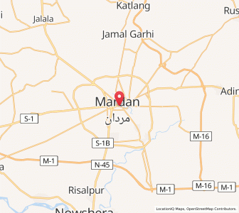 Map of Mardan, Khyber Pakhtunkhwa