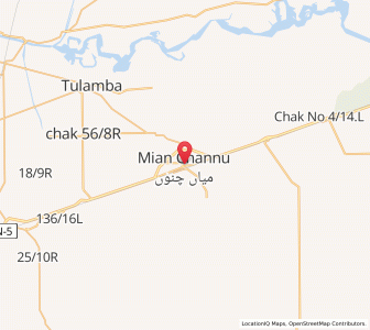 Map of Mian Channun, Punjab
