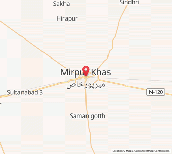 Map of Mirpur Khas, Sindh