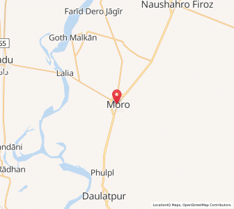 Map of Moro, Sindh