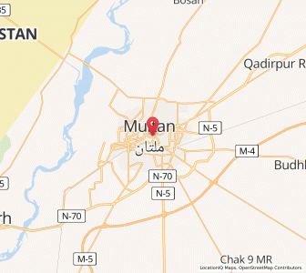 Map of Multan, Punjab