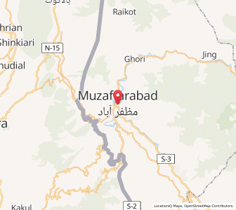 Map of Muzaffarābād, Azad Kashmir