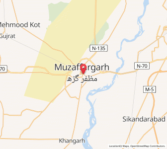 Map of Muzaffargarh, Punjab