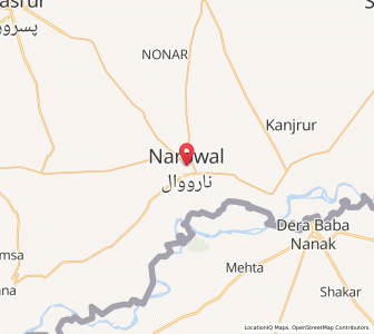 Map of Narowal, Punjab