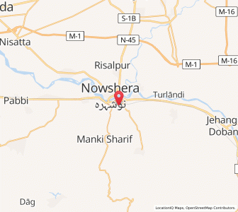 Map of Nowshera Cantonment, Khyber Pakhtunkhwa