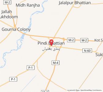 Map of Pindi Bhattian, Punjab