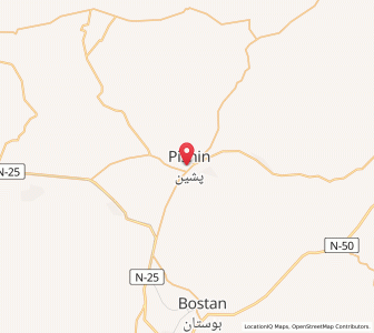 Map of Pishin, Balochistan