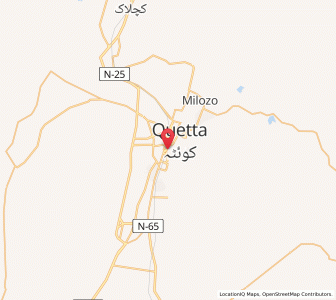 Map of Quetta, Balochistan