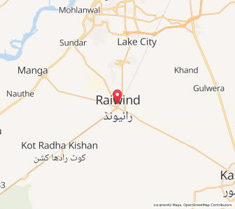 Map of Raiwind, Punjab