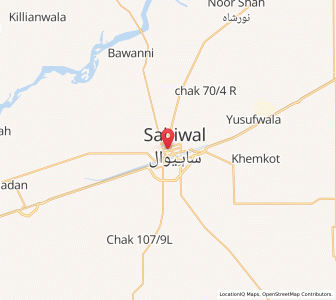 Map of Sahiwal, Punjab