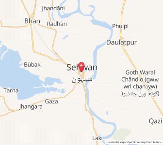 Map of Sehwan, Sindh