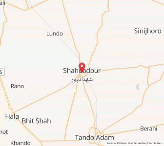 Map of Shahdadpur, Sindh